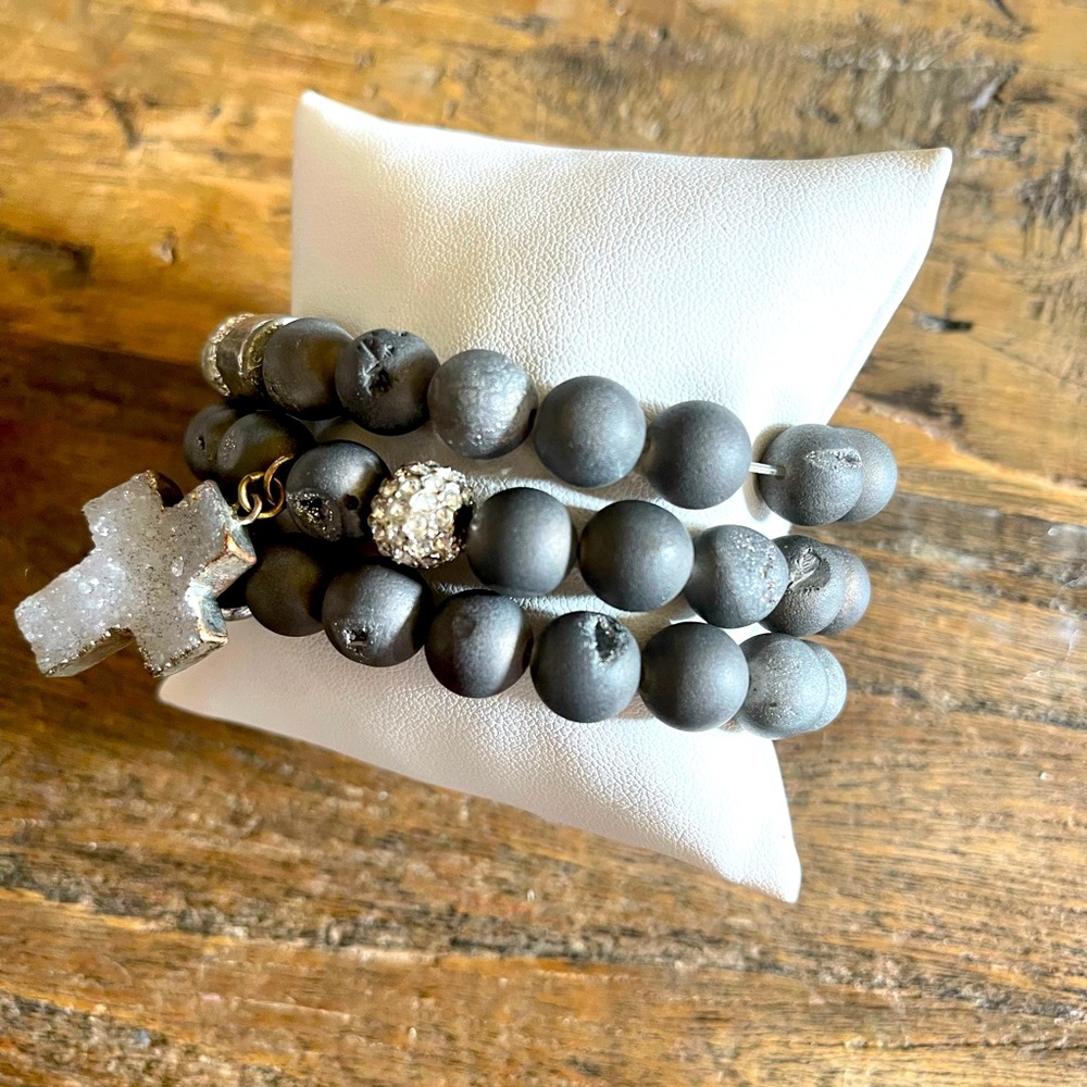 Stone Gray beaded bracelets